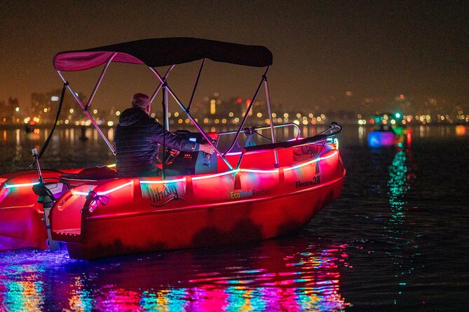 Glow Electric Boat night date experience in San Diego Bay - The Bay Loop: What You’ll See During the 45 Minutes