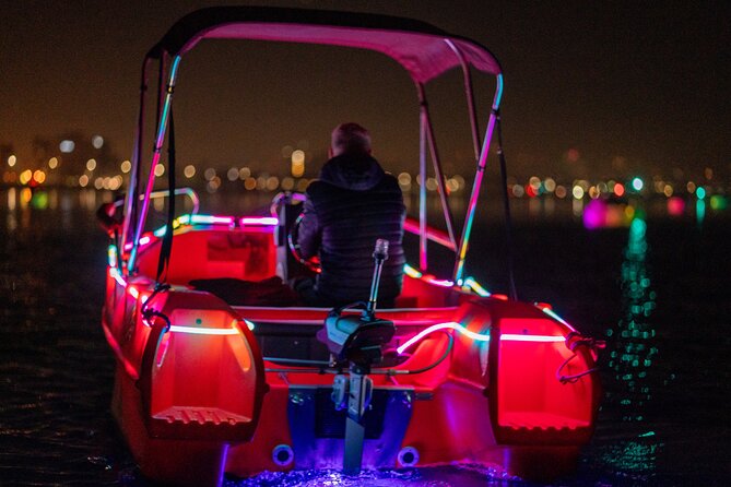 Glow Electric Boat night date experience in San Diego Bay - Music and Mood: Bluetooth Speakers on the Water