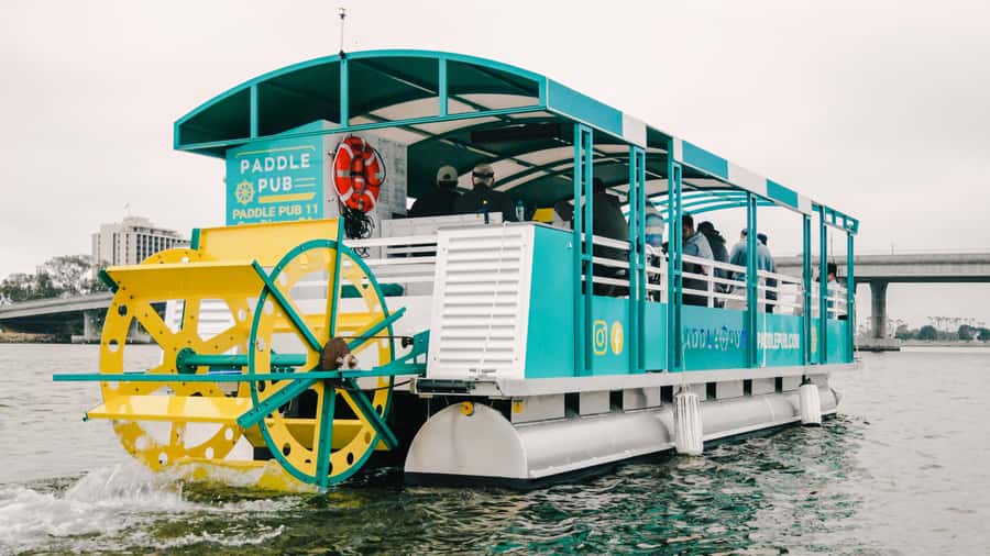 Mission Bay San Diego: Paddle Pub Party Cruise - How the 90 Minutes Works: Pedal Stations, Dance Area, and Music