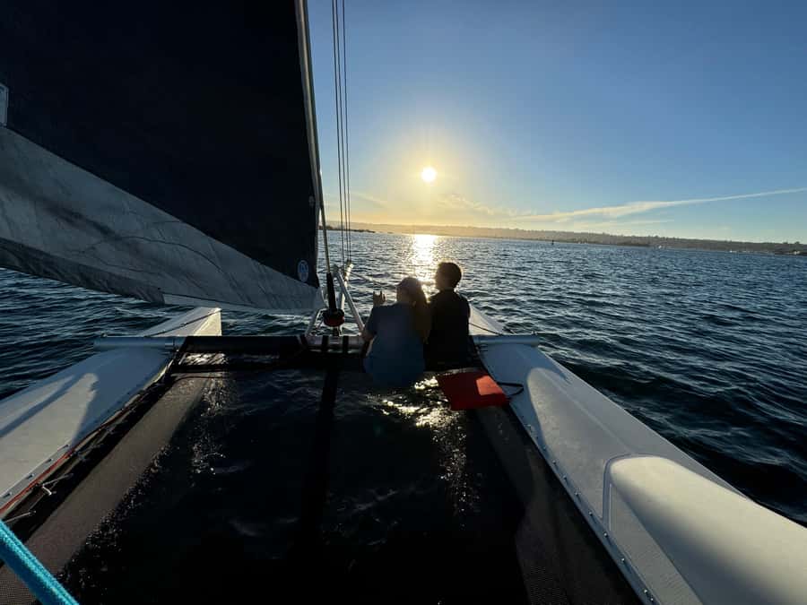 San Diego Bay: 2.5 hour Pure Catamaran Sailing Cruise - Bow nets, stability, and the comfort-focused catamaran ride