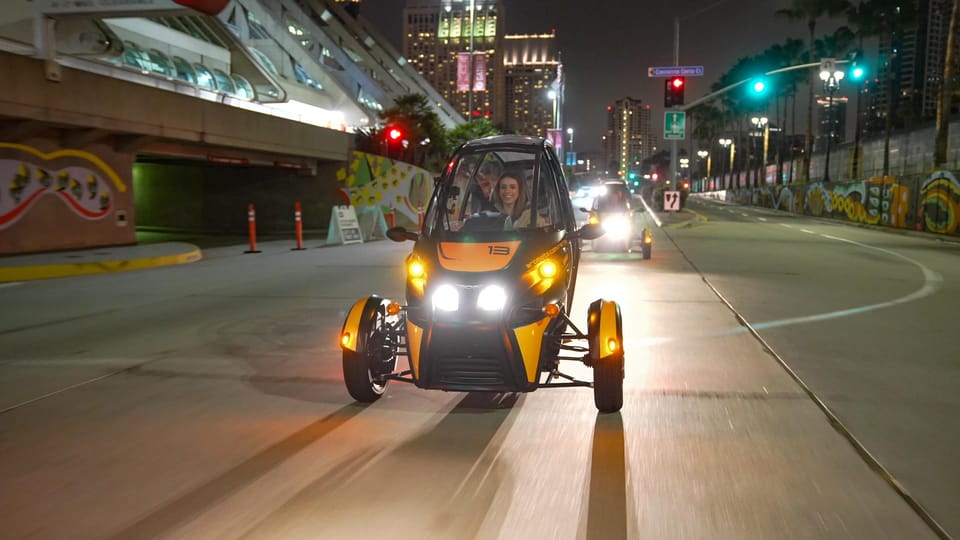 San Diego: Coronado Island Electric GoCar Night Tour - Old Town San Diego and the Gaslamp Quarter at night