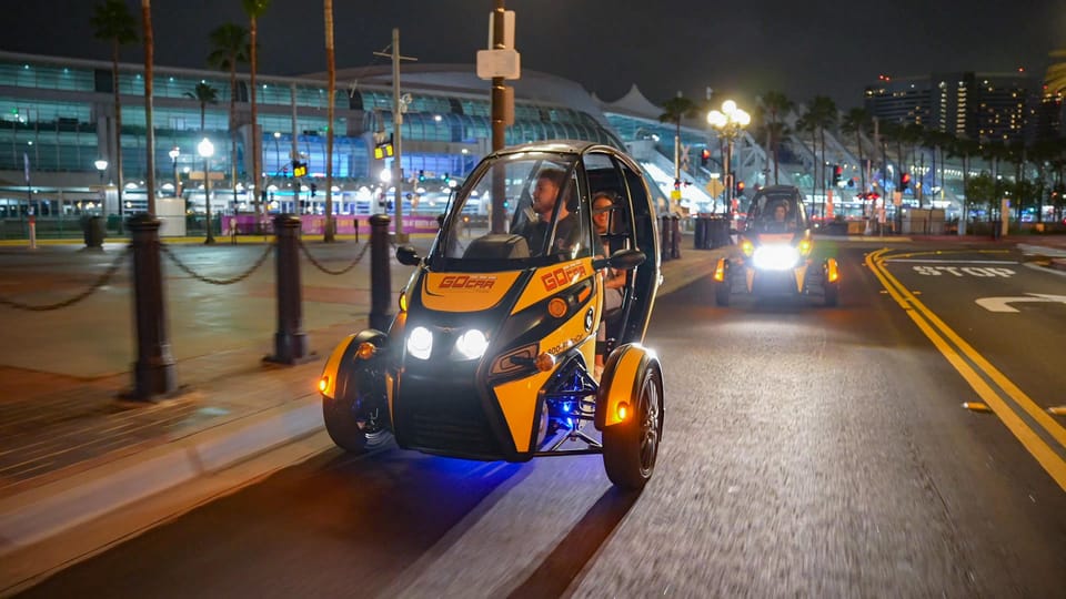 San Diego: Coronado Island Electric GoCar Night Tour - Coronado Island stops: Hotel Del Coronado, museum, beach, Bayview Park