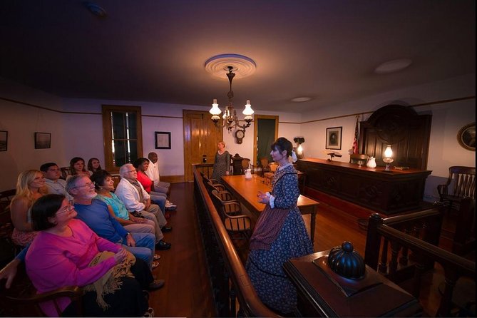 San Diego Ghosts and Gravestones: A Haunted Trolley Tour - Pioneer Park after dark: the lantern-and-story setup