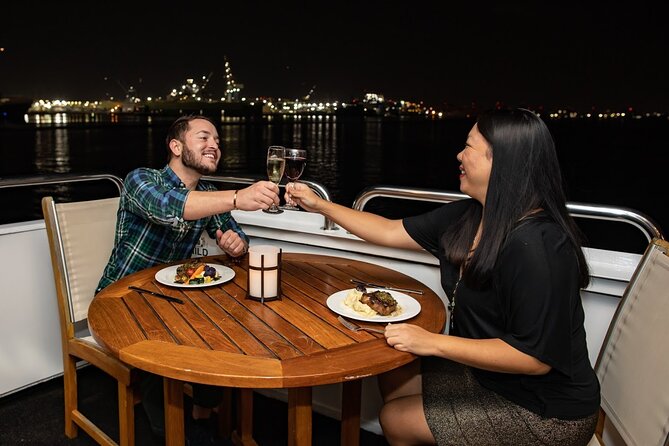 San Diego Harbor Dinner Cruise - Dinner Service Inside: Menu Options and Meal Comfort
